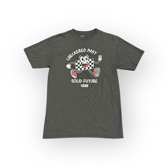 VANS Men’s Checkered Past Solid Future Graphic T-Shirt Heather Charcoal Sz Med‌ - Picture 2 of 6